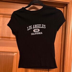 Harper Black California Babydoll Ribbed Tee